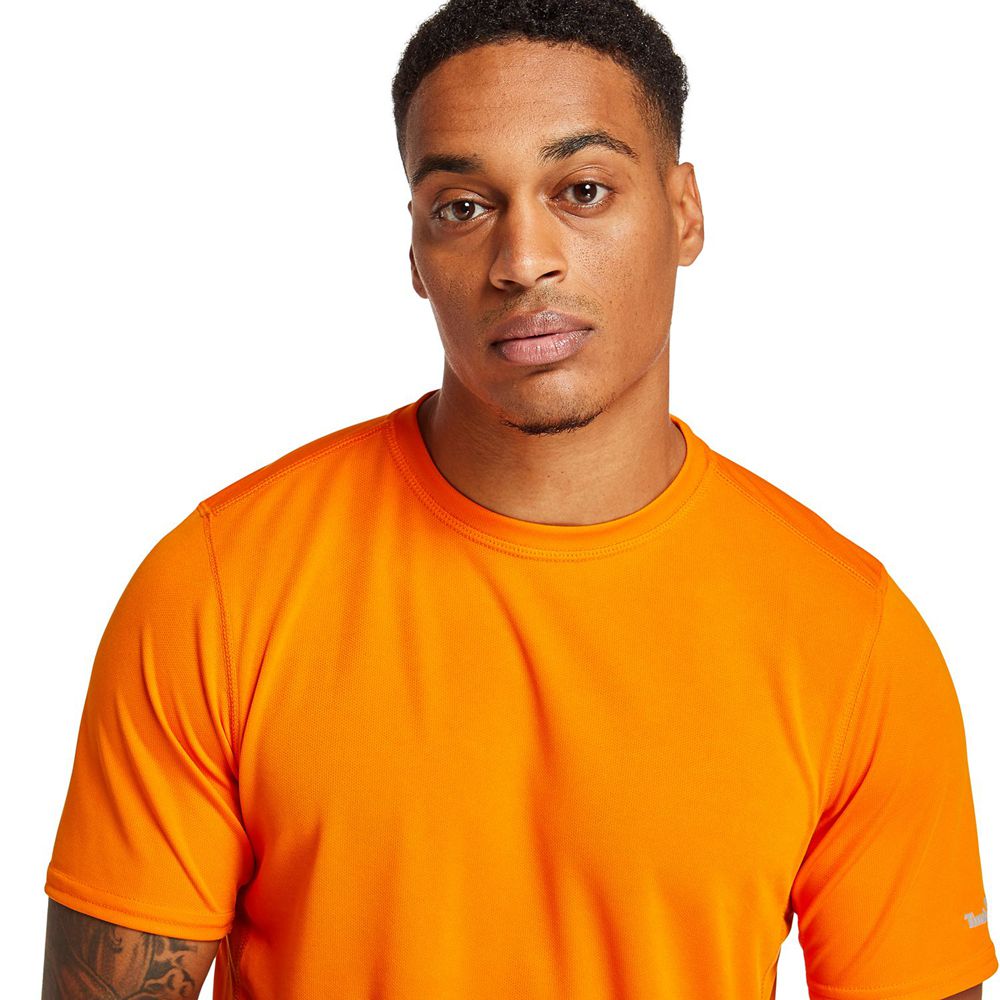 Timberland Mens T-Shirts PRO® Wicking Good Short Sleeve - Orange - India WN8015623